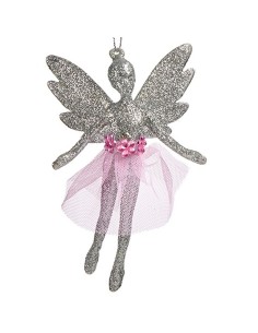 Décorations de Noël Fée Argenté Plastique Paillettes 8 x 12 x 5 cm (24 Unités) 2