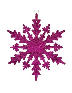 Décorations de Noël Flocons de neige Fuchsia Plastique Paillettes 15 x 15 x 0,2 cm (24 Unités) 2