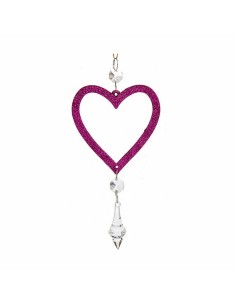 Décorations de Noël Fuchsia Plastique Paillettes 9 x 16 x 2 cm (24 Unités) 2