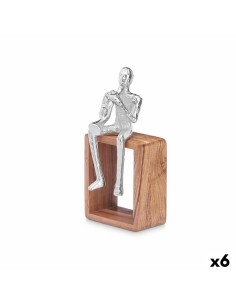 Figurine Décorative Saxophone Argenté Bois Métal 13 x 27 x 13 cm