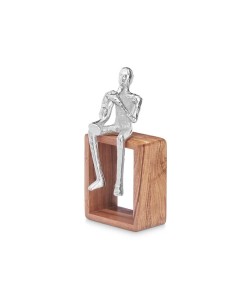 Figurine Décorative Saxophone Argenté Bois Métal 13 x 27 x 13 cm 2