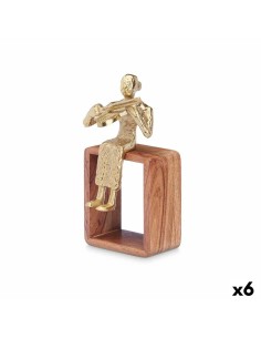 Figurine Décorative Violon Doré Bois Métal 13 x 27 x 13 cm