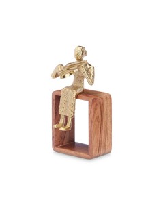 Figurine Décorative Violon Doré Bois Métal 13 x 27 x 13 cm 2