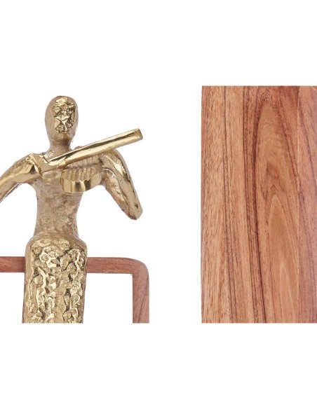 Figurine Décorative Violon Doré Bois Métal 13 x 27 x 13 cm