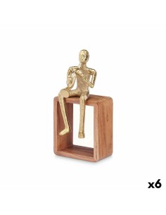 Figurine Décorative Saxophone Doré Bois Métal 13 x 27 x 13 cm
