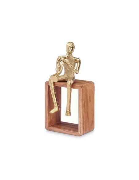 Figurine Décorative Saxophone Doré Bois Métal 13 x 27 x 13 cm