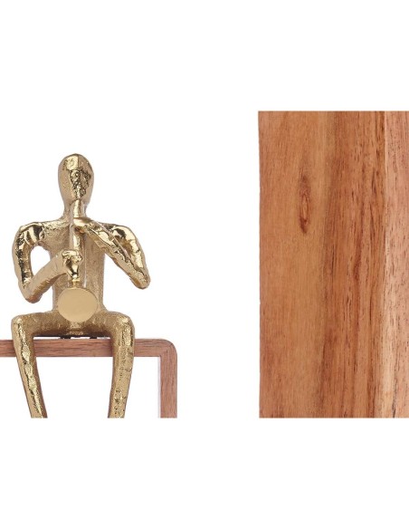 Figurine Décorative Saxophone Doré Bois Métal 13 x 27 x 13 cm