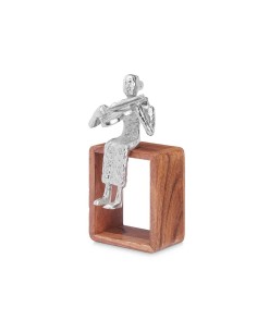 Figurine Décorative Violon Argenté Bois Métal 13 x 27 x 13 cm 2