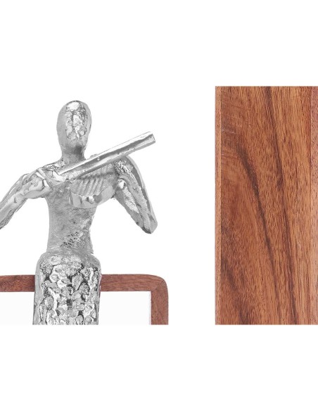 Figurine Décorative Violon Argenté Bois Métal 13 x 27 x 13 cm