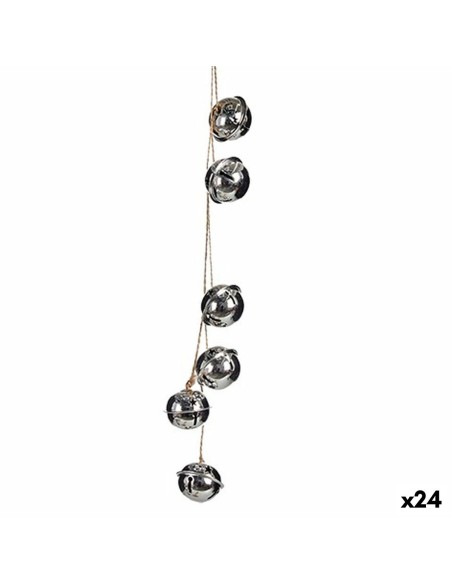 Décorations de Noël Krist+ 00547-1 Argenté Métal Serpent à sonnettes 5 x 2,5 x 41 cm (24 Unités)