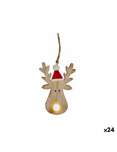 Décorations de Noël Renne Marron Bois 7,5 x 2,5 x 17 cm (24 Unités)
