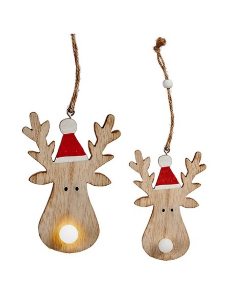 Décorations de Noël Renne Marron Bois 7,5 x 2,5 x 17 cm (24 Unités)