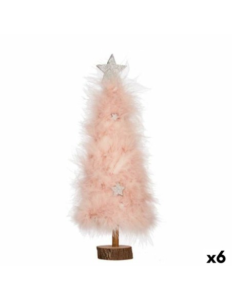 Sapin de Noël Rose Bois Plastique 9 x 34 x 9 cm (6 Unités)