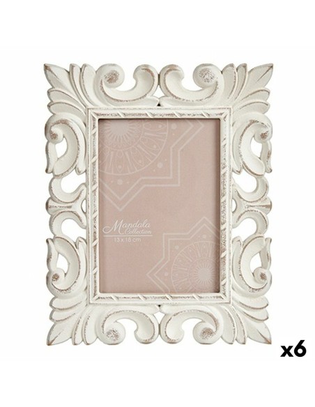 Cadre photo Blanc Bois MDF 21,2 x 13 x 26,5 cm (6 Unités)