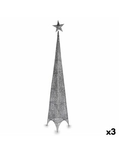 Sapin de Noël Krist+ 00160 Argenté Métal Plastique Étoile Tour 42 x 218 x 42 cm (3 Unités)