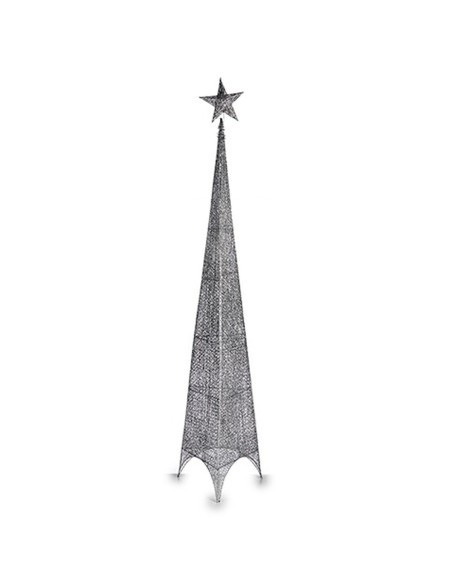 Sapin de Noël Krist+ 00160 Argenté Métal Plastique Étoile Tour 42 x 218 x 42 cm (3 Unités)