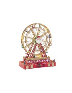 Décorations de Noël DKD Home Decor Roue à eau Rouge Multicouleur Résine Noël 38 x 17 x 49 cm