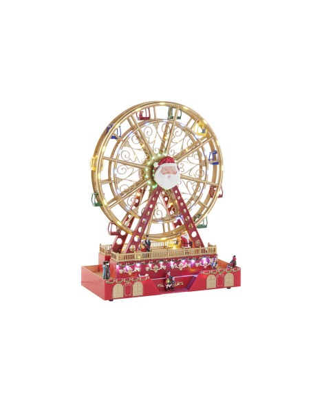 Décorations de Noël DKD Home Decor Roue à eau Rouge Multicouleur Résine Noël 38 x 17 x 49 cm