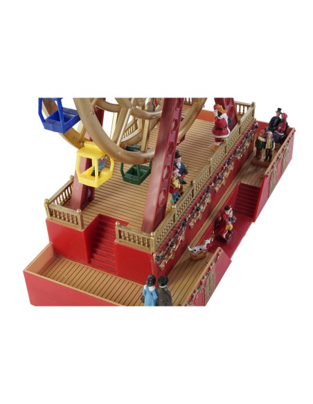 Décorations de Noël DKD Home Decor Roue à eau Rouge Multicouleur Résine Noël 38 x 17 x 49 cm
