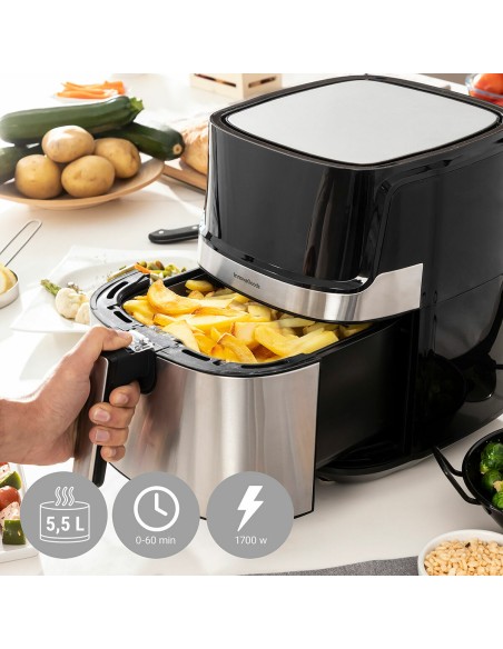 Friteuse à Air InnovaGoods Noir 1700 W 5,5 L Acier inoxydable (Reconditionné A)