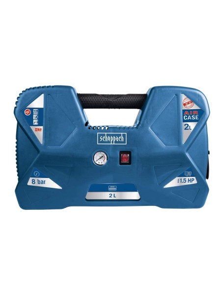 Compresseur d'air Scheppach Air Case 1100 W 2 L 230 V 8 bar
