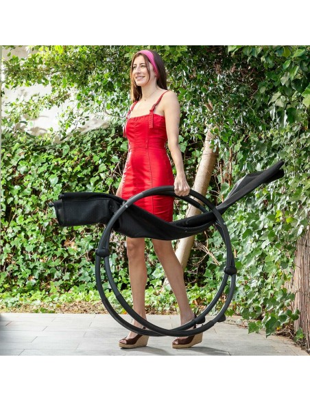 Chaise Longue Pliante à Bascule Orbitale InnovaGoods Noir (Reconditionné A)