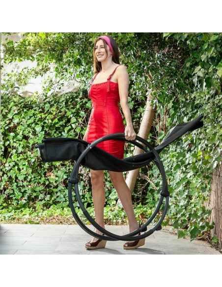 Chaise Longue Pliante à Bascule Orbitale InnovaGoods Noir (Reconditionné A)