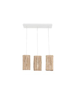 Suspension Home ESPRIT Blanc Naturel Bois d'eucalyptus 50 W 20 x 20 x 40 cm
