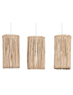 Suspension Home ESPRIT Blanc Naturel Bois d'eucalyptus 50 W 20 x 20 x 40 cm 2