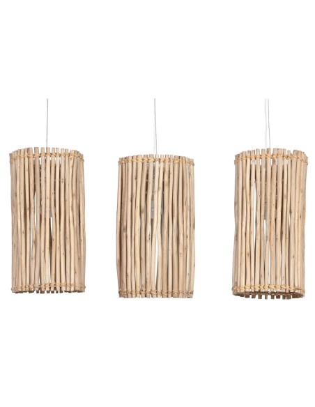 Suspension Home ESPRIT Blanc Naturel Bois d'eucalyptus 50 W 20 x 20 x 40 cm