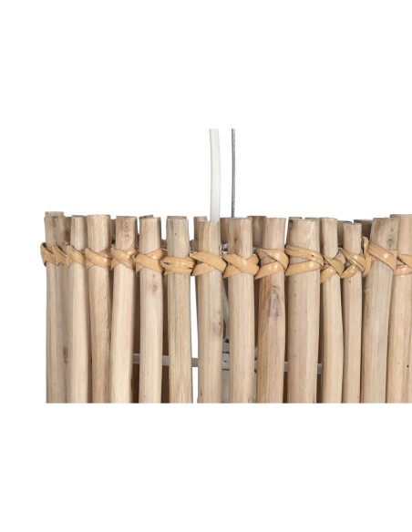 Suspension Home ESPRIT Blanc Naturel Bois d'eucalyptus 50 W 20 x 20 x 40 cm