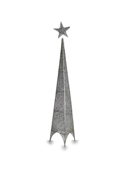 Sapin de Noël Krist+ 00157 Argenté Métal Plastique Étoile Tour 28 x 127 x 28 cm (6 Unités)
