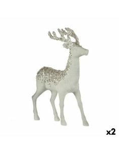 renne de noël Blanc Plastique 15 x 45 x 30 cm (2 Unités)
