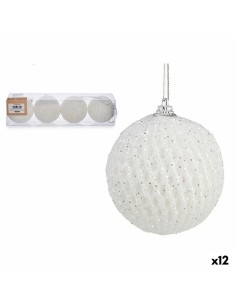 Lot de boules de Noël Krist+ 00424 Blanc polystyrène (12 Unités)