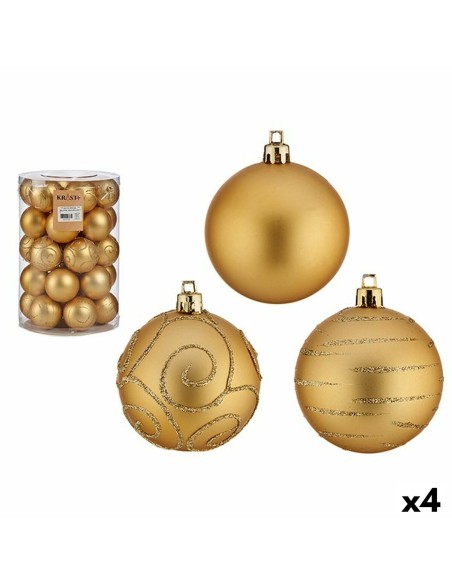 Lot de boules de Noël Doré PVC Ø 6 cm (4 Unités)
