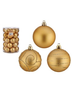Lot de boules de Noël Doré PVC Ø 6 cm (4 Unités) 2
