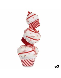 Figurine Décorative Tour Gâteau Blanc Rouge polystyrène 20 x 50 x 20 cm (2 Unités)