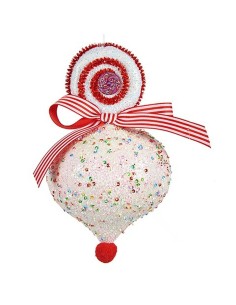 Décorations de Noël Krist+ 64814836 Blanc Rouge Larme 11 x 17 x 11 cm (12 Unités) 2