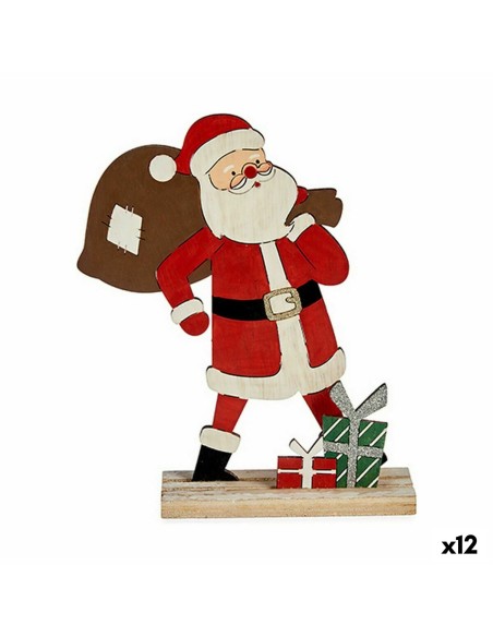 Figurine Décorative Blanc Rouge Vert Bois 5,5 x 23,5 x 19 cm (12 Unités)