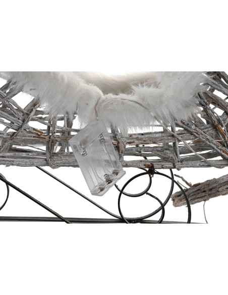 Décorations de Noël DKD Home Decor Renne et traîneau Blanc osier Renne 75 x 20 x 53 cm