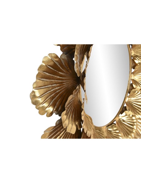 Miroir mural Home ESPRIT Doré Feuille d'une plante 76,5 x 8 x 76,5 cm