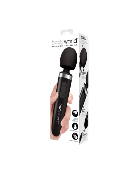 Baguette de massage Aqua Mini rechargeable noire Bodywand Multi Function Wands Noir