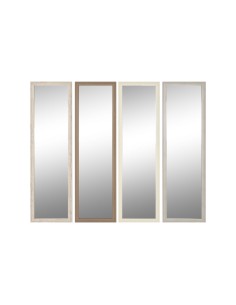 Miroir mural Home ESPRIT Blanc Marron Beige Gris Verre polystyrène 36 x 2 x 125 cm (4 Unités)