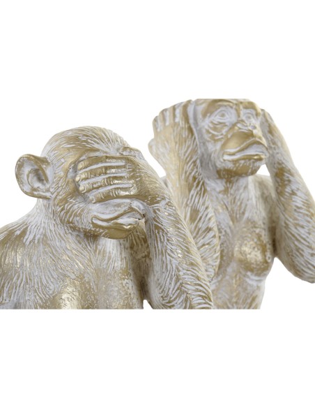 Figurine Décorative Home ESPRIT Doré Singe Tropical 21 x 17 x 25 cm (3 Unités)