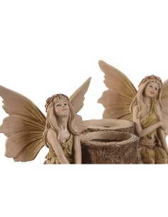 Figurine Décorative Home ESPRIT Marron Fée 18 x 10 x 15 cm (2 Unités) 2