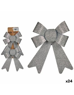 Ensemble Décorations de Noël Krist+ 65547 Argenté PVC 15 x 2 x 18 cm Lien (24 Unités)