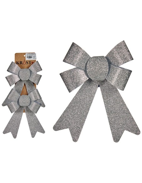 Ensemble Décorations de Noël Krist+ 65547 Argenté PVC 15 x 2 x 18 cm Lien (24 Unités)