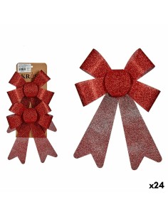 Ensemble Décorations de Noël Krist+ 65548 Rouge PVC 15 x 2 x 17 cm Lien (24 Unités)