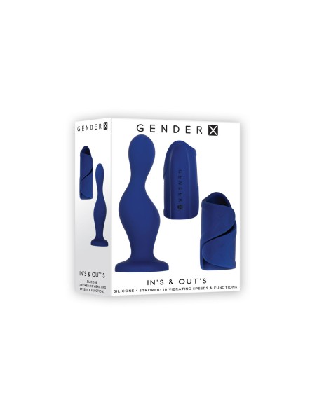 Vibromasseur anal Gender X IN'S & OUT'S Bleu