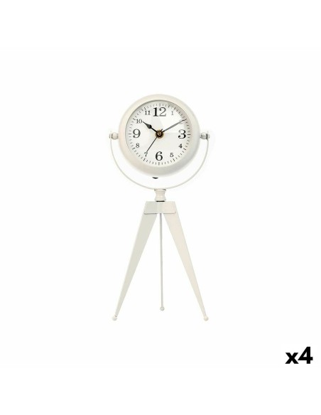 Horloge de table Tripode Blanc Métal 12 x 30 x 12 cm (4 Unités)